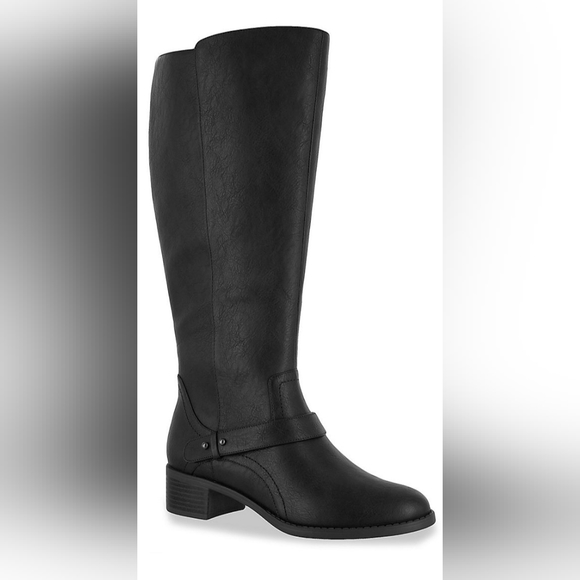 WOMEN'S EASY STREET JEWEL BLACK X-TRA WIDE CALF RIDING BOOTS (SIZE 9) - Picture 4 of 6